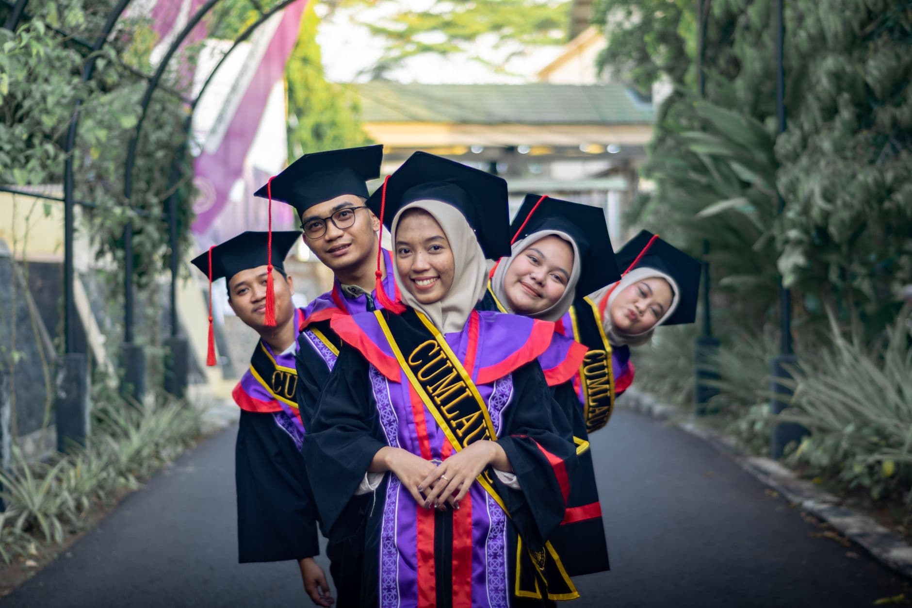Graduating student celebrating academic achievement